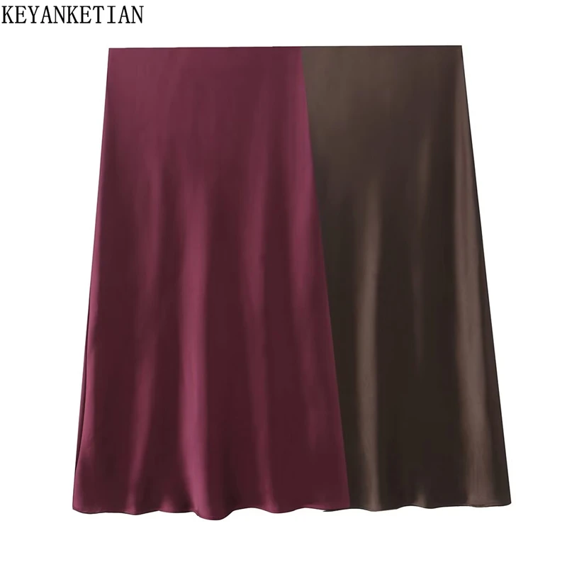 KEYANKETIAN 2025 Spring New Women Satin Textured Mini Skirt Fashion Elegant Solid color Elastic Waist A Line Ankle-Length Skirt
KEYANKETIAN 2025 Spring New Women Satin Textured Mini Skirt Fashion Elegant Solid color Elastic Waist A Line Ankle-Length Skirt