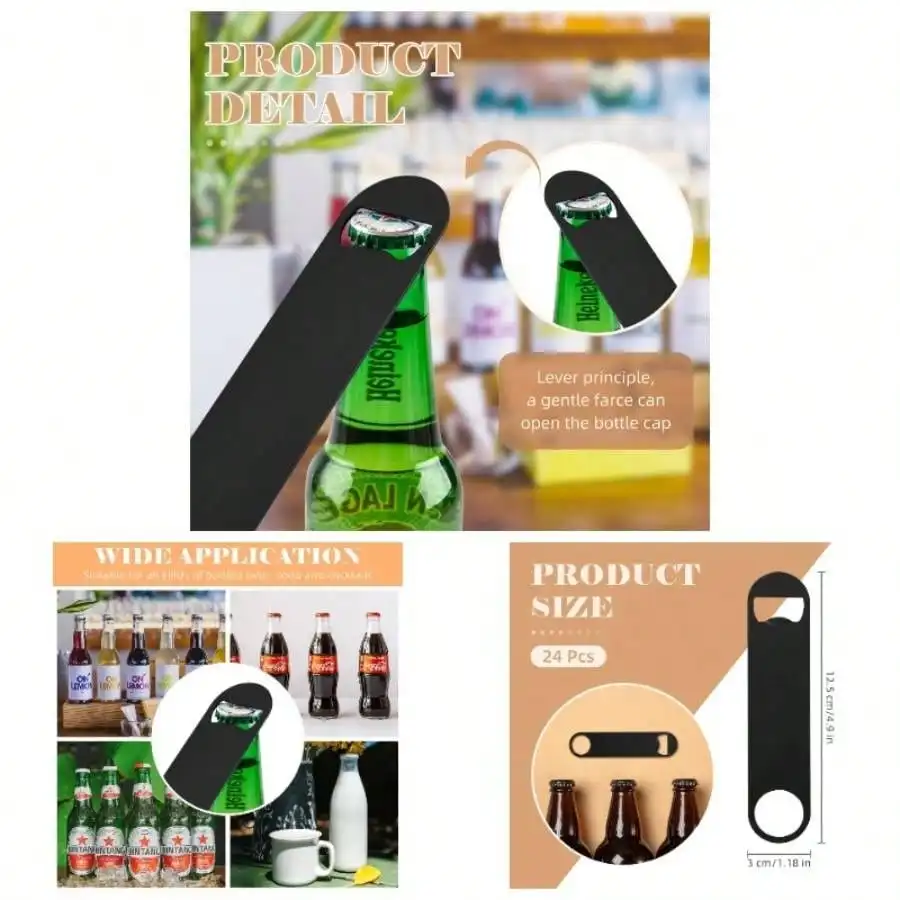 24 Pack Flat Beer Bottle Opener 5 Inch Heavy Duty Stainless Steel Flat Bottle Opener Metal Beer Bottle Openers Black Beer Openers Bartender Kitchen Bar Or Restaurant Black, 5 Inch
24 Pack Flat Beer Bottle Opener 5 Inch Heavy Duty Stainless Steel Flat Bottle Opener Metal Beer Bottle Openers Black Beer Openers Bartender Kitchen Bar Or Restaurant Black, 5 Inch
