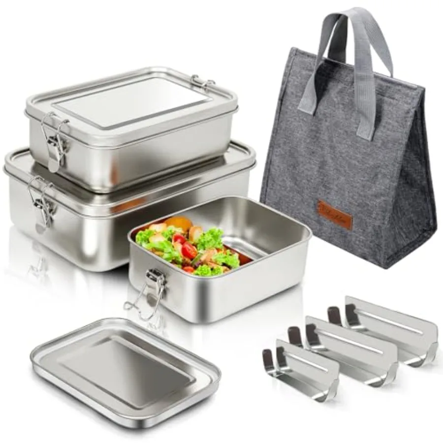304 Stainless Steel Bento Box 3 Pack Stainless Steel Containers With Lids 81oz/47oz/29ozLeak-Proof and Stackable Storage Stainl
304 Stainless Steel Bento Box 3 Pack Stainless Steel Containers With Lids 81oz/47oz/29ozLeak-Proof and Stackable Storage Stainl