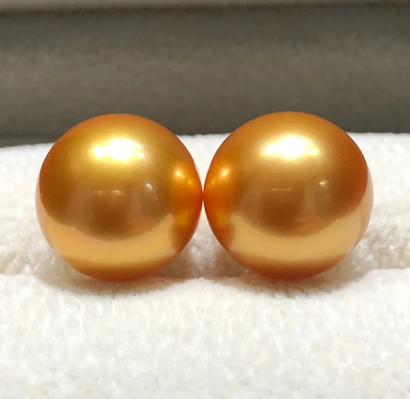 Pair of Huge 11-13mm Gold Round Loose Pearl Undrilled Women Wedding Party Jewelry Accessories Earring Ring Bracelet Pendant 258A
Pair of Huge 11-13mm Gold Round Loose Pearl Undrilled Women Wedding Party Jewelry Accessories Earring Ring Bracelet Pendant 258A