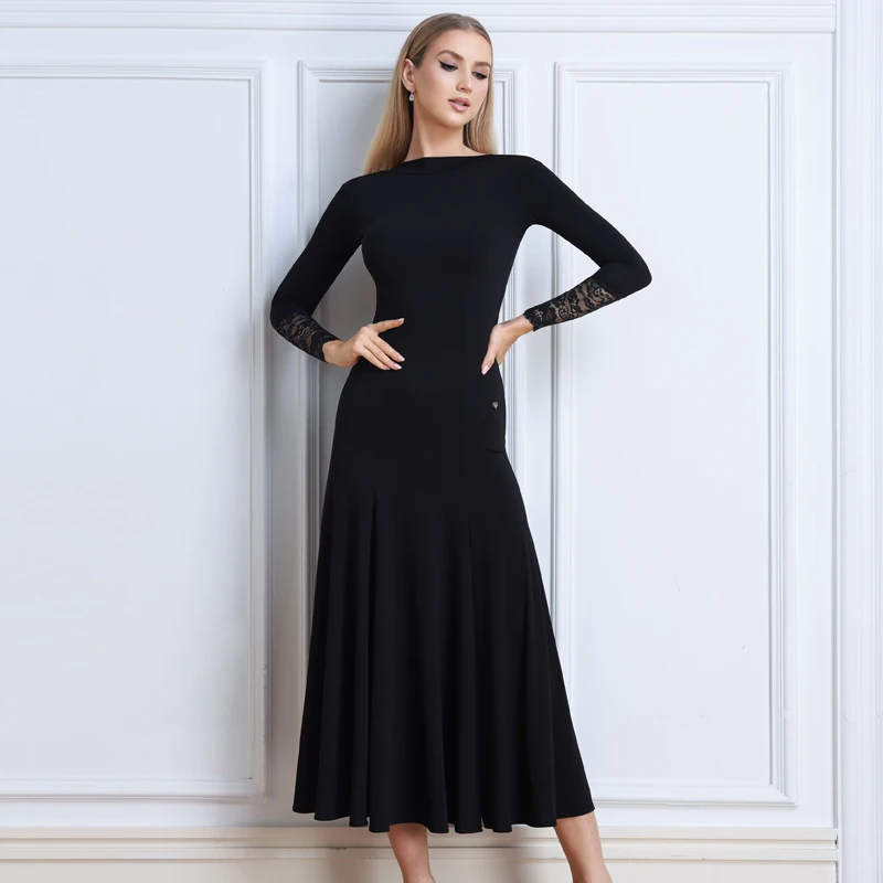 Fashion Modern Dancing Clothing Black Long Sleeves Latin Dance Dress Women Waltz Ballroom Dance Professional Costumes SL14741
Fashion Modern Dancing Clothing Black Long Sleeves Latin Dance Dress Women Waltz Ballroom Dance Professional Costumes SL14741