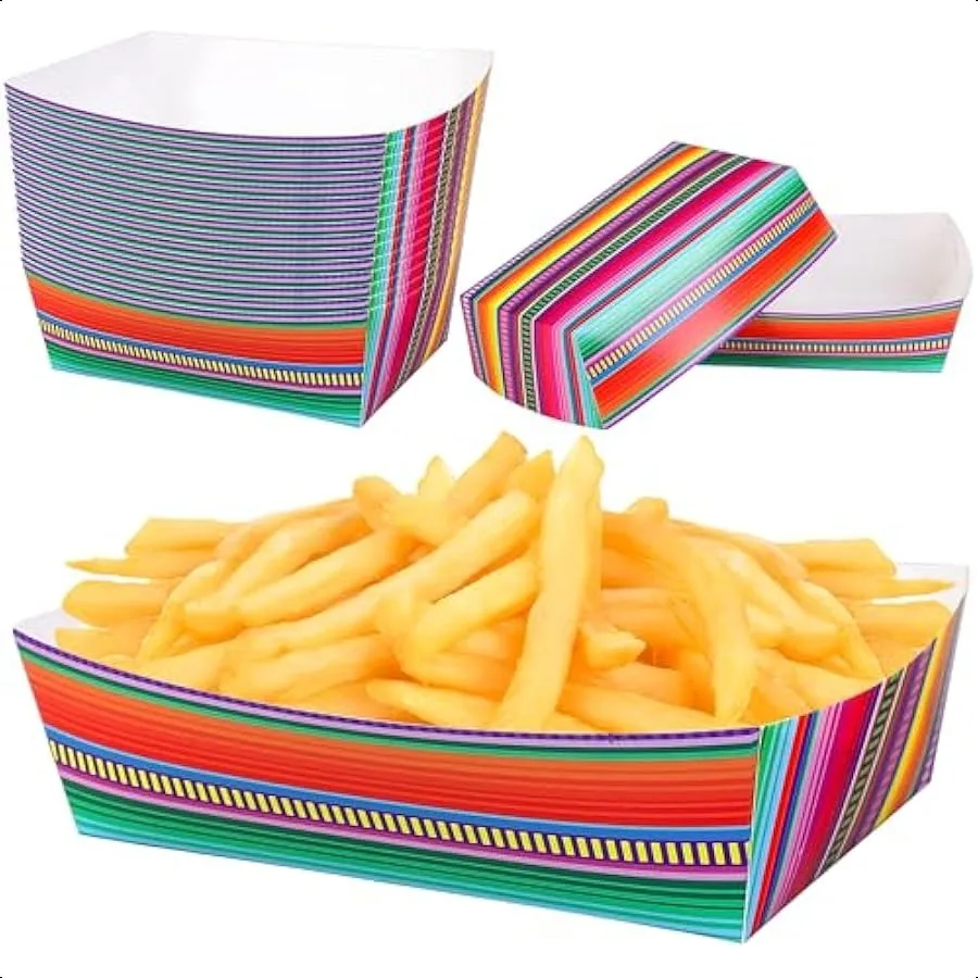 50 шт. мексиканские бумажные подносы для еды Fiesta, подносы для закусок Cinco De Mayo, одноразовый поднос для попкорна Nacho для Мексики Fiesta Cinco De
50 шт. мексиканские бумажные подносы для еды Fiesta, подносы для закусок Cinco De Mayo, одноразовый поднос для попкорна Nacho для Мексики Fiesta Cinco De