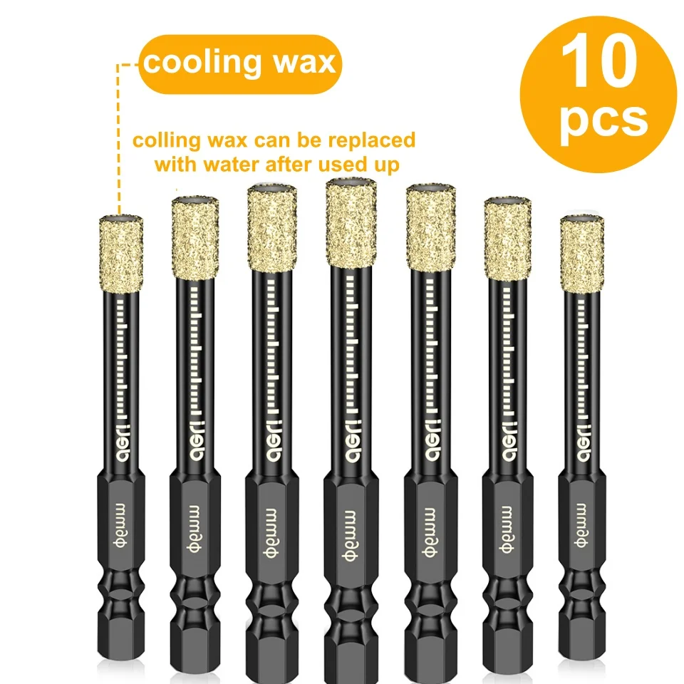 10 шт., 6-14 мм, аксессуары для сверл с алмазным покрытием, кольцевая пила, сухая керамическая плитка, алмазное сверло, твердые материалы, открывалка для отверстий
10 шт., 6-14 мм, аксессуары для сверл с алмазным покрытием, кольцевая пила, сухая керамическая плитка, алмазное сверло, твердые материалы, открывалка для отверстий