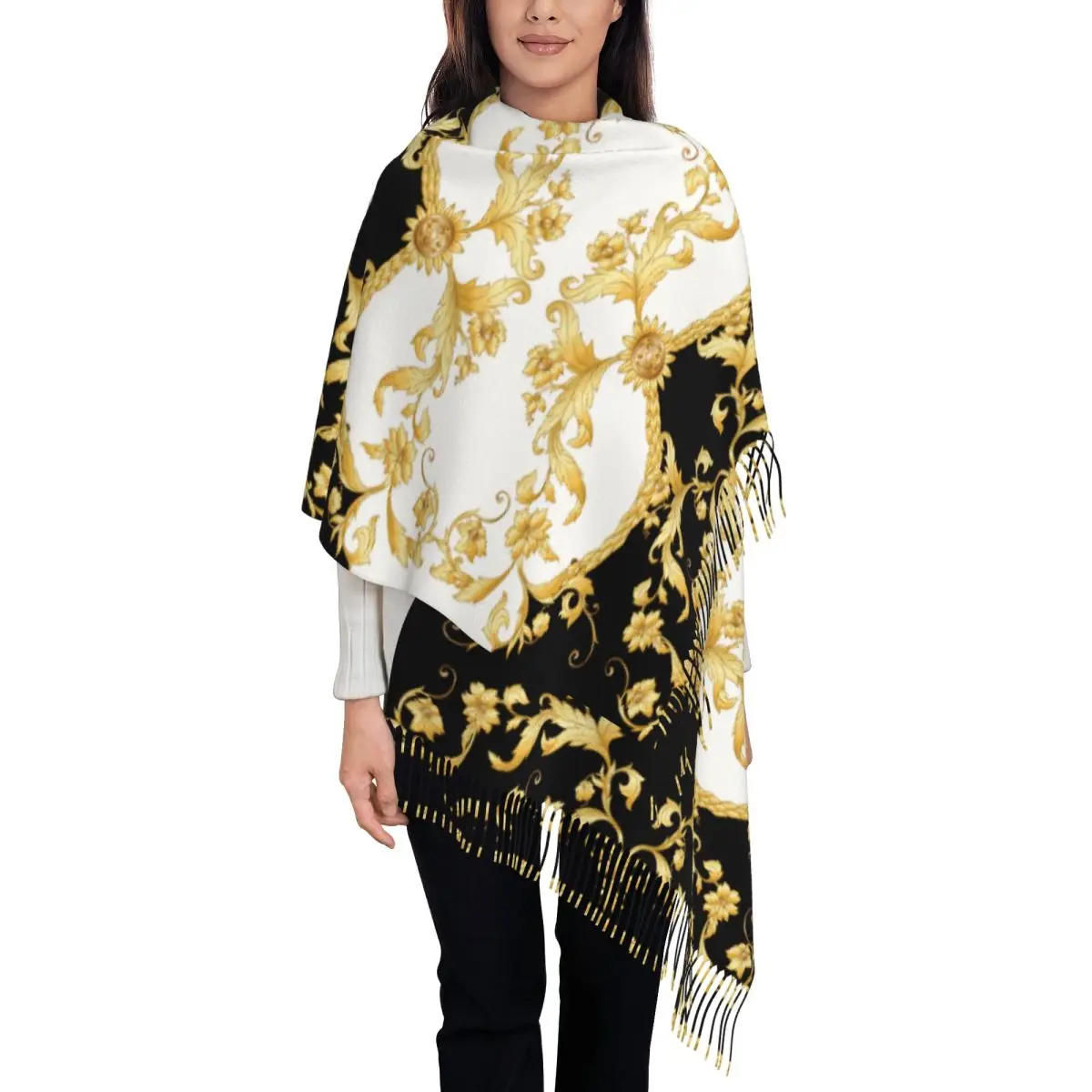 Luxury European Floral Print Scarf Wrap for Women Long Winter Warm Tassel Shawl Unisex Rococo Baroque Style Scarves
Luxury European Floral Print Scarf Wrap for Women Long Winter Warm Tassel Shawl Unisex Rococo Baroque Style Scarves