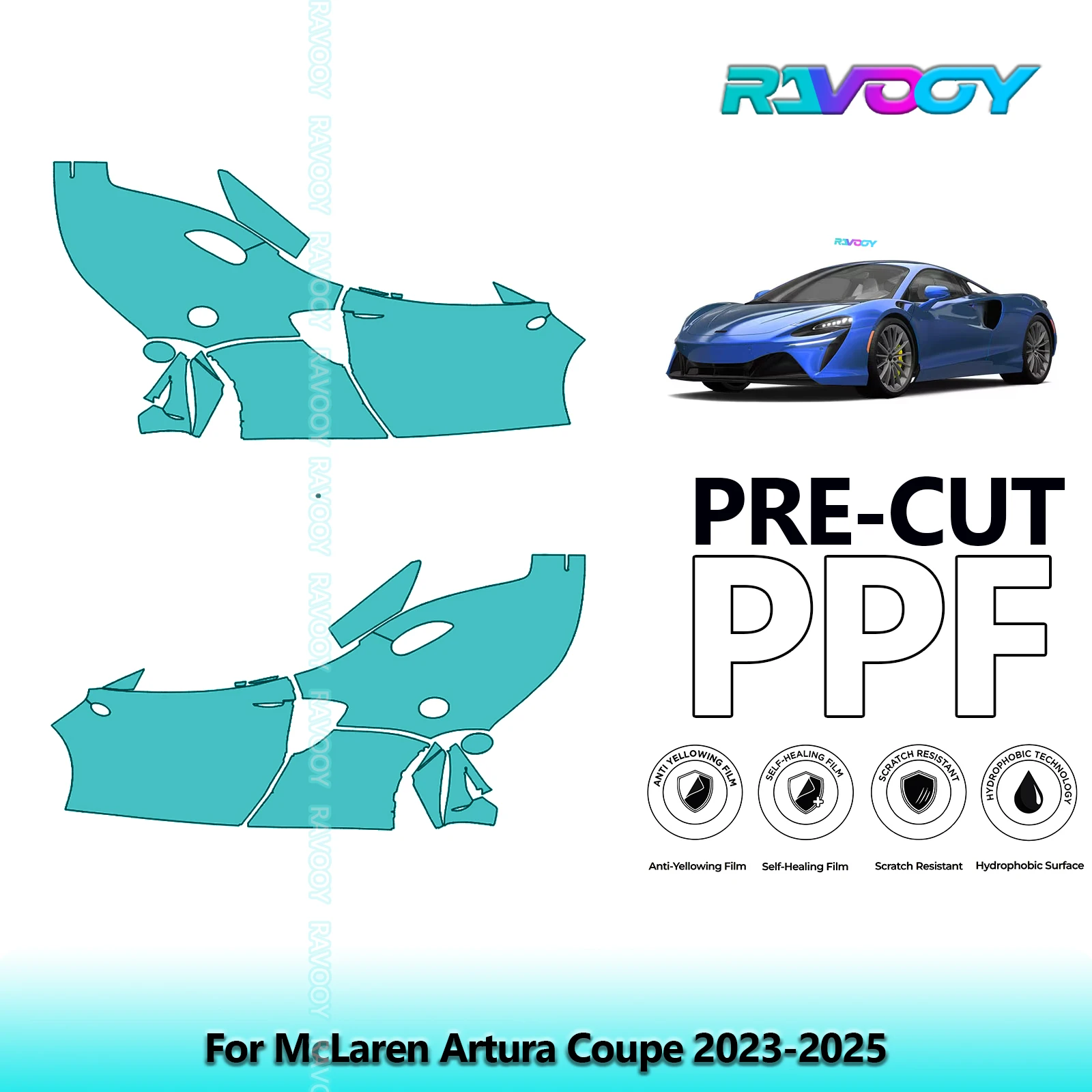 For McLaren Artura Coupe 2023-2025 8.5mil Clear Matte Pre-Cut PPF Door & A/B Pillar Kit TPU Paint Protection Film Set
For McLaren Artura Coupe 2023-2025 8.5mil Clear Matte Pre-Cut PPF Door & A/B Pillar Kit TPU Paint Protection Film Set