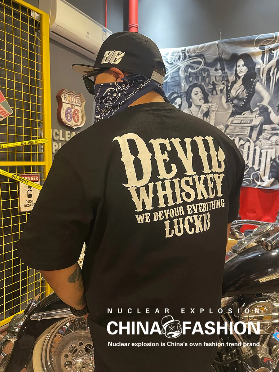 DW Devil Whiskey Heavyweight Cotton T-Shirt West Coast Style Chicano Large Size Black White Short Sleeve Casual Tee for Men
DW Devil Whiskey Heavyweight Cotton T-Shirt West Coast Style Chicano Large Size Black White Short Sleeve Casual Tee for Men