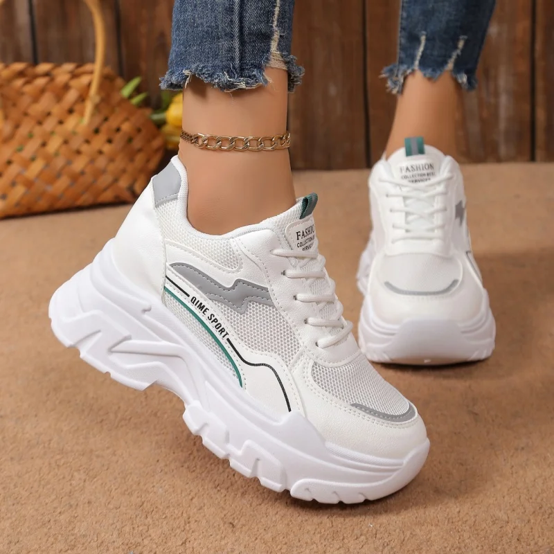 Fashion New Hot Sell Thick-soled Lace-up Casual Sneakers Spring/autumn Round Toe Comfortable Large-size Walking Shoes for Women
Fashion New Hot Sell Thick-soled Lace-up Casual Sneakers Spring/autumn Round Toe Comfortable Large-size Walking Shoes for Women