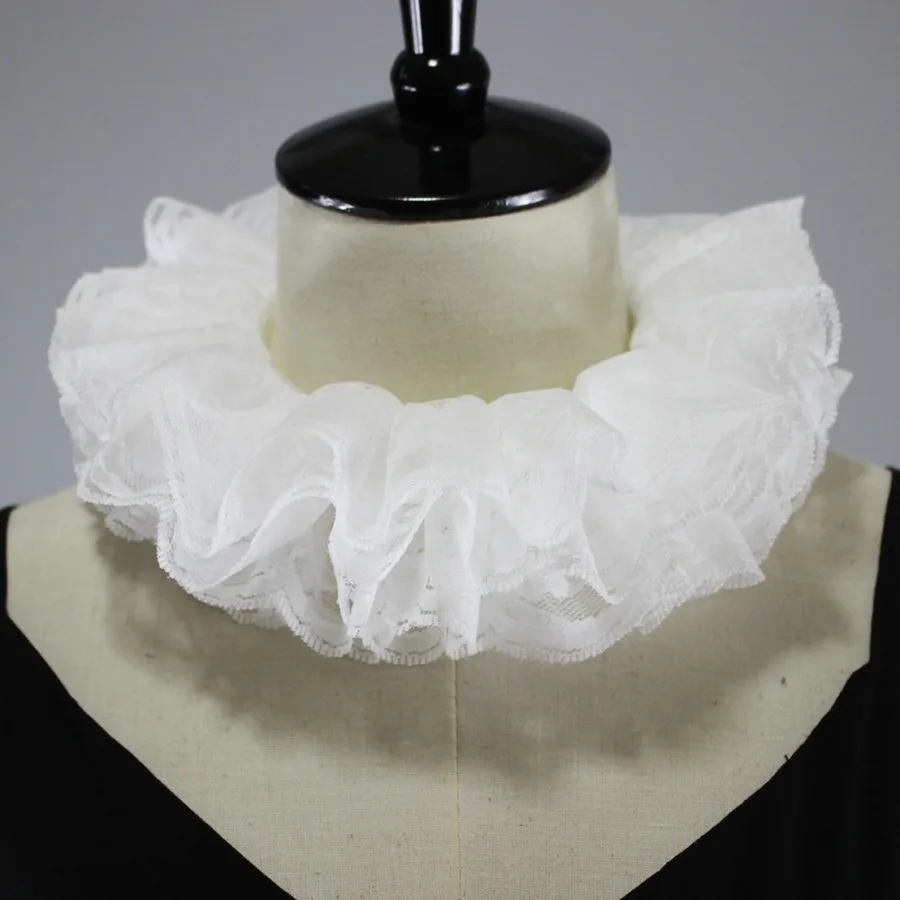 New Women Vintage Layered Ruffled Lace Fake Collar Court Ruff Formal Dress Ruff Lace-Up Tulle Collar Clown Cosplay Costume Props
New Women Vintage Layered Ruffled Lace Fake Collar Court Ruff Formal Dress Ruff Lace-Up Tulle Collar Clown Cosplay Costume Props