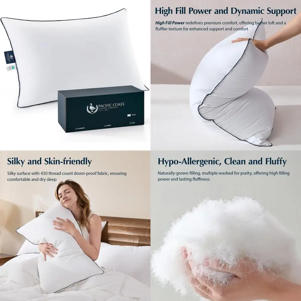 Подушка из белого гусиного пуха Pacific Coast — средняя поддержка спины, живота и боковых снастей — коллекция для отелей
Подушка из белого гусиного пуха Pacific Coast — средняя поддержка спины, живота и боковых снастей — коллекция для отелей