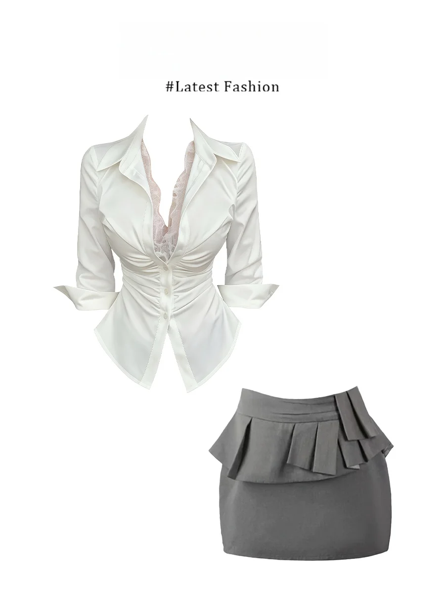 Parkyeon Summer New Style Women's Shirt Waist Cinching Silk Scarf Short Skirt Set Casual Fashion Workwear Polyester Fiber
Parkyeon Summer New Style Women's Shirt Waist Cinching Silk Scarf Short Skirt Set Casual Fashion Workwear Polyester Fiber