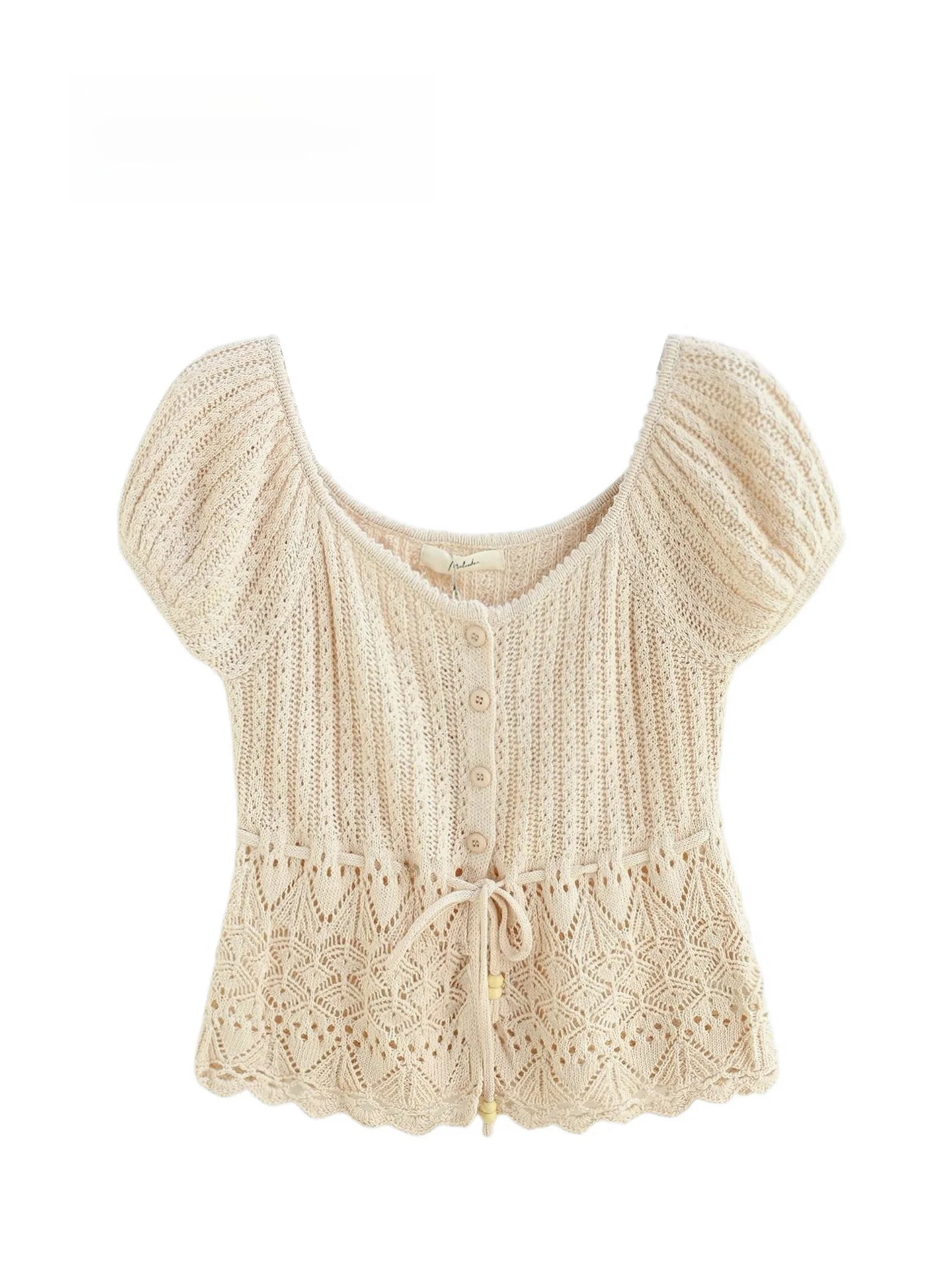 Summer New Style Countryside Vacation Hollow out Knitted Short Sleeve Women's Top Drawstring One Shoulder Twisted Yarn Design
Summer New Style Countryside Vacation Hollow out Knitted Short Sleeve Women's Top Drawstring One Shoulder Twisted Yarn Design