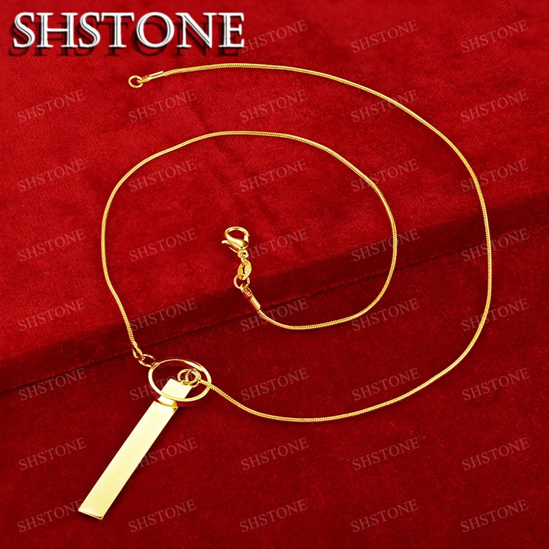 SHSTONE 18K Gold Rectangular Plate Pendant Chain Necklaces For Woman Party Wedding Fashion Fine Jewelry Lady Charm Birthday Gift
SHSTONE 18K Gold Rectangular Plate Pendant Chain Necklaces For Woman Party Wedding Fashion Fine Jewelry Lady Charm Birthday Gift