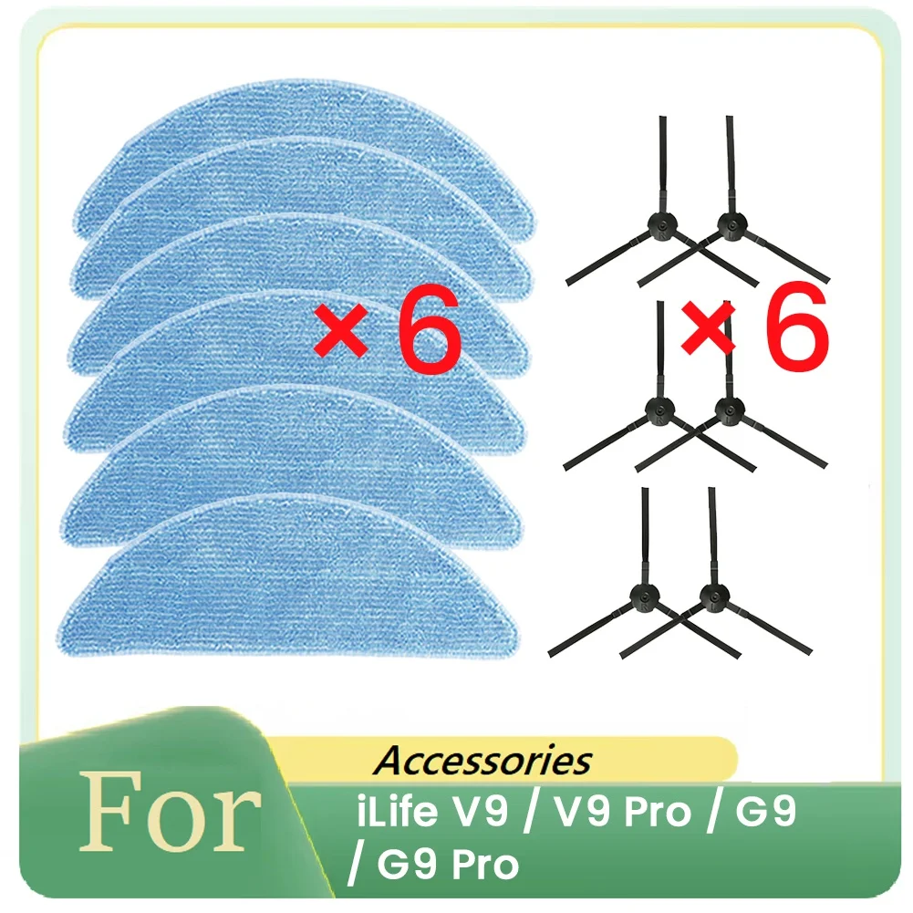 Y32A 12 Pcs Side Brush and Rag for V9 / V9 Pro / G9 / G9 Pro Robot Vacuum Cleaner Parts Replacement
Y32A 12 Pcs Side Brush and Rag for V9 / V9 Pro / G9 / G9 Pro Robot Vacuum Cleaner Parts Replacement