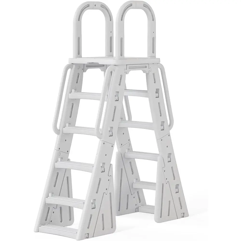 Dual-Sided Above Ground Pool Ladder with Handrails and Light Gray Platform Steps
Dual-Sided Above Ground Pool Ladder with Handrails and Light Gray Platform Steps