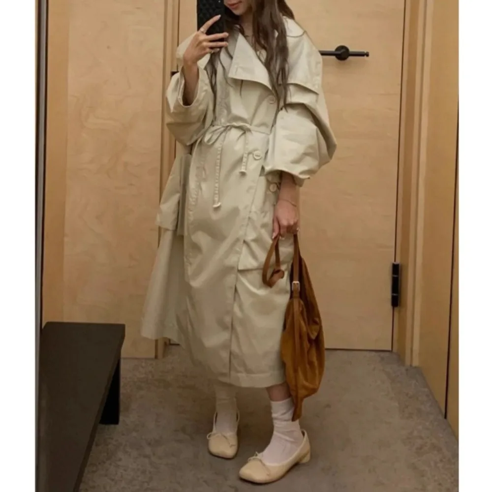 New Casual Loose Mid-length Thin Cotton Windbreaker Women Trench 
New Casual Loose Mid-length Thin Cotton Windbreaker Women Trench