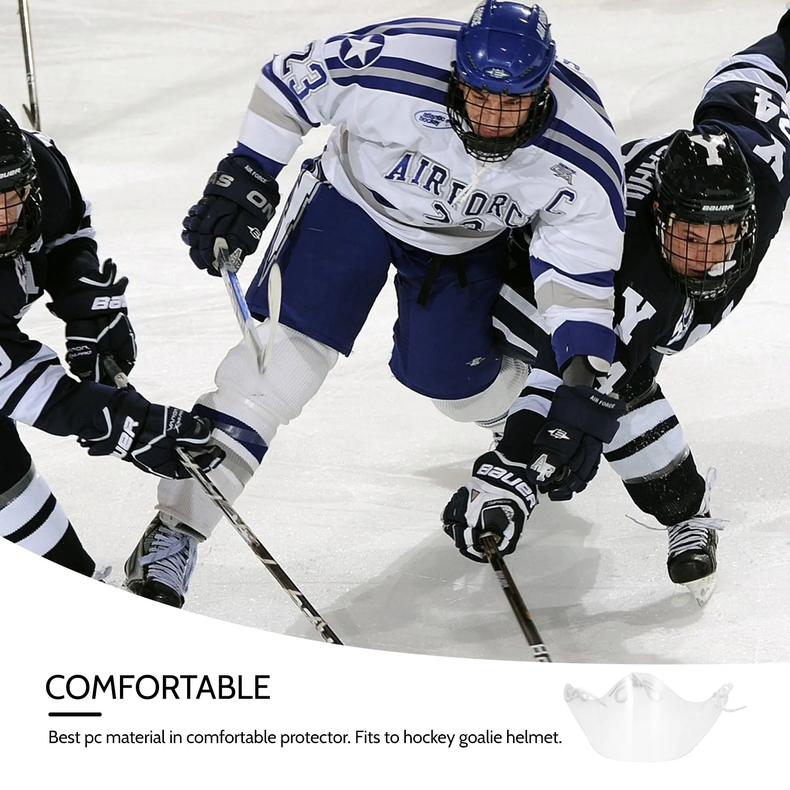 1 шт., хоккейная вратарь, защита для лица для хоккейного шайба, прочный материал для ПК, легко подходит для защиты шеи и лица, спортивное снаряжение
1 шт., хоккейная вратарь, защита для лица для хоккейного шайба, прочный материал для ПК, легко подходит для защиты шеи и лица, спортивное снаряжение