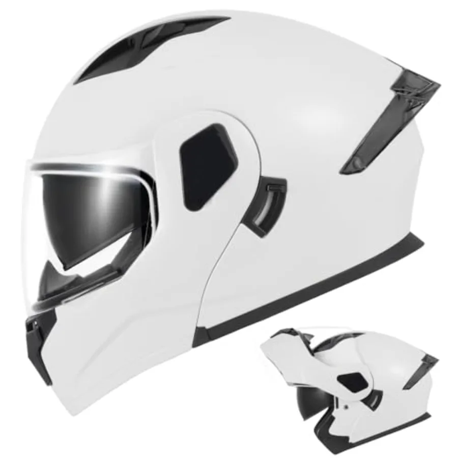 Modular Motorcycle Helmet DOT Certified for Street and Adventure Use - Full Face Flip Up Dual Visor Helmet in Matte Black with
Modular Motorcycle Helmet DOT Certified for Street and Adventure Use - Full Face Flip Up Dual Visor Helmet in Matte Black with