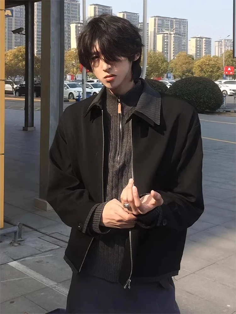 Bla Splice irt Collar Jaet Мужской весенний коврик High-End Feeling Cool Cleanfit Верхняя одежда свободного покроя Long Sve 
Bla Splice irt Collar Jaet Мужской весенний коврик High-End Feeling Cool Cleanfit Верхняя одежда свободного покроя Long Sve