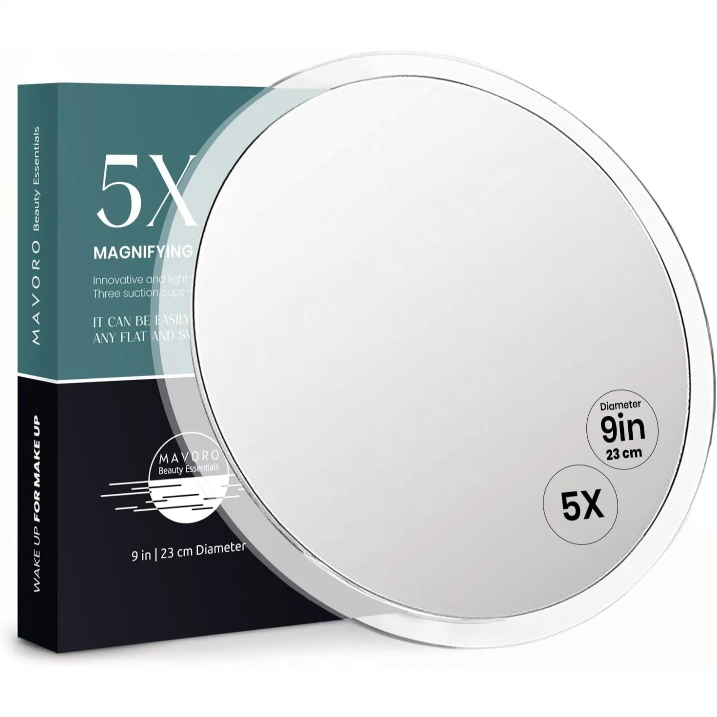 9 Inch Magnifying Mirror With 3 Strong Suction Cups 5X Magnification Portable Travel Makeup Mirror For Bathroom
9 Inch Magnifying Mirror With 3 Strong Suction Cups 5X Magnification Portable Travel Makeup Mirror For Bathroom