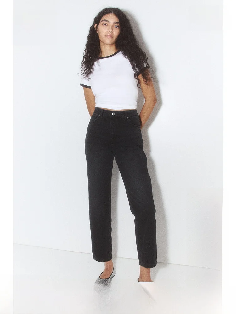 H&M Women's Casual Ankle-Length Straight Leg Jeans High Waist Simple Style Summer Denim Pants Cotton 100% Long Trousers
H&M Women's Casual Ankle-Length Straight Leg Jeans High Waist Simple Style Summer Denim Pants Cotton 100% Long Trousers