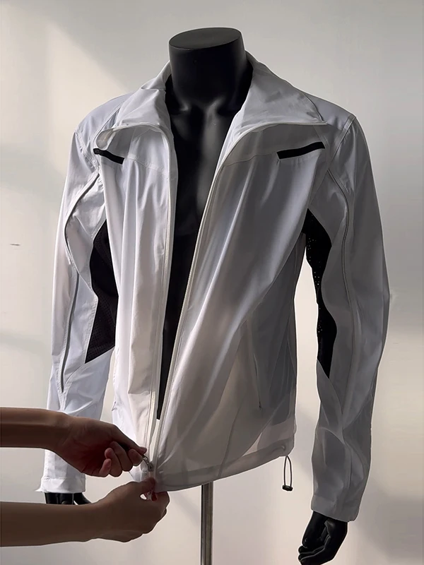 Lightweight Breathable American High Street Color Blo Stand Collar Men's Summer Jaet Couple's Faionable Outerwear
Lightweight Breathable American High Street Color Blo Stand Collar Men's Summer Jaet Couple's Faionable Outerwear