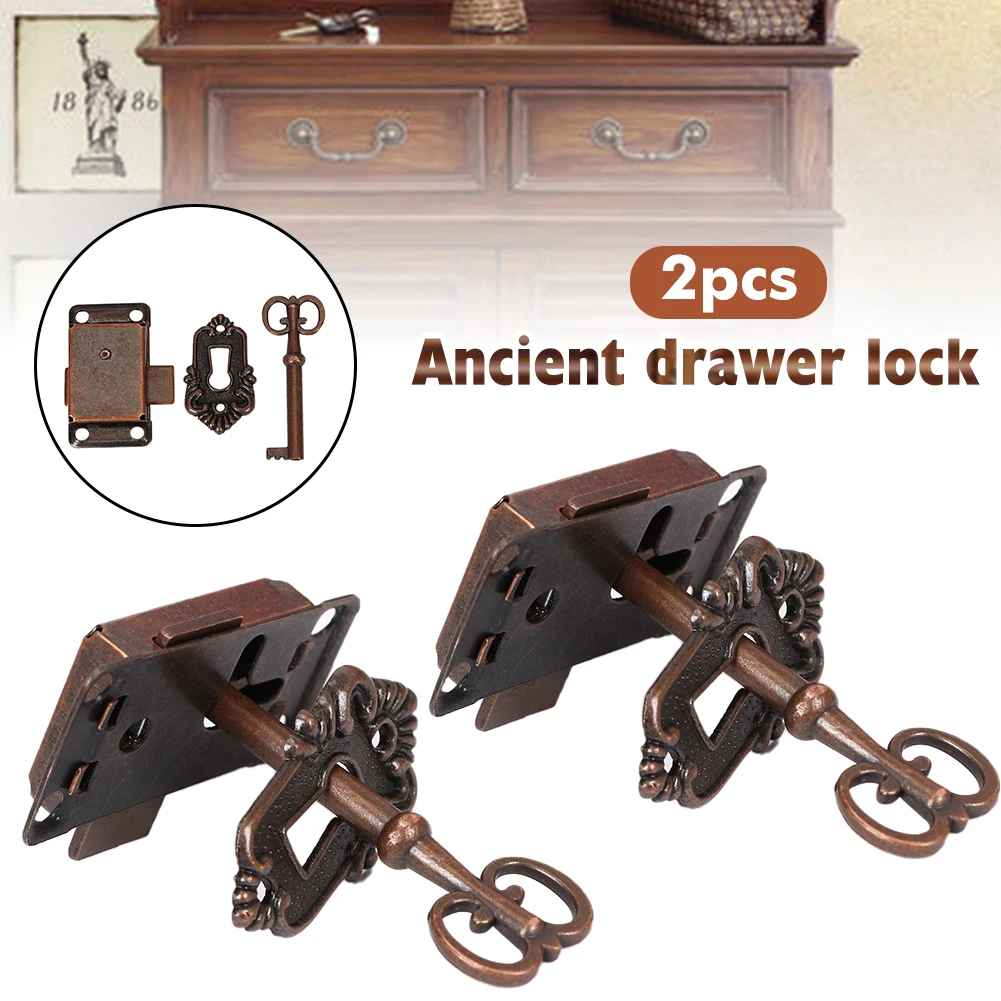 Iron Cabinet Door Lock and Key, Decorative Cover, Vintage Antique Drawer, Wood Box, Replacement, 2Pcs Set
Iron Cabinet Door Lock and Key, Decorative Cover, Vintage Antique Drawer, Wood Box, Replacement, 2Pcs Set