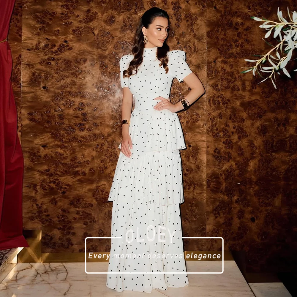 OLOEY Modern Black Dots Ivory Prom Party Dress High-Neck A-Line Formal Evening Gowns Muti Layered High-End Beach Gown Customized
OLOEY Modern Black Dots Ivory Prom Party Dress High-Neck A-Line Formal Evening Gowns Muti Layered High-End Beach Gown Customized