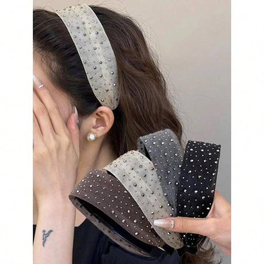 1pc Korean Style Elegant Lace & Rhinestone Headband, Women Hair Hoop, Hair Accessories Hairband
1pc Korean Style Elegant Lace & Rhinestone Headband, Women Hair Hoop, Hair Accessories Hairband