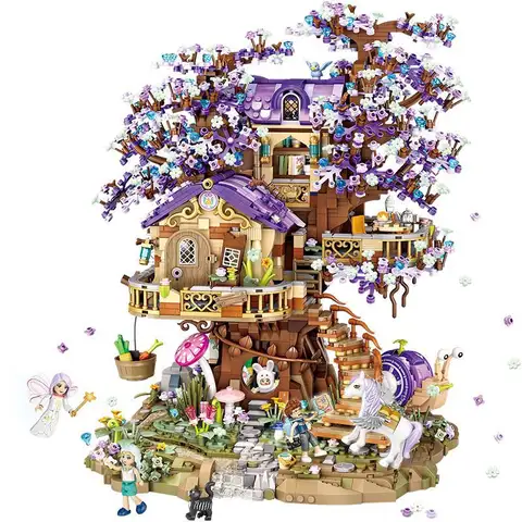 Creative City Elf Tree House Building Block LOZ MINI Lost Temple Architecture With Figures Bricks Birthday Kids Toys Boys Gifts