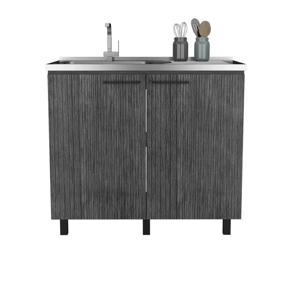 2 Freestanding Utility Base Cabinet with Stainless Steel Countertop and 2-Door, Smokey Oak
2 Freestanding Utility Base Cabinet with Stainless Steel Countertop and 2-Door, Smokey Oak