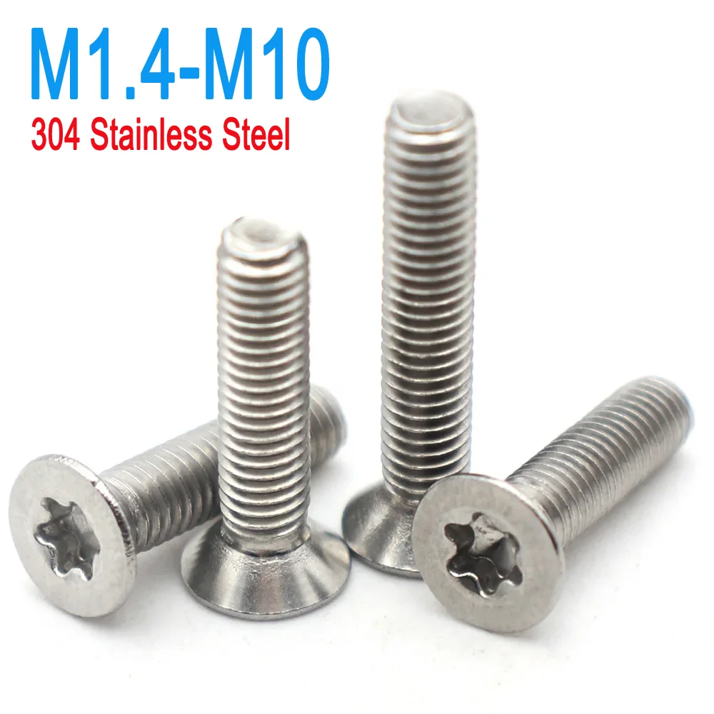 M1.4 M1.6 M2 M2.5 M3 M4 M5 M6 M8 M10 (A2-70) 304 Stainless Steel GB2673 Six-Lobe Torx Flat Countersunk Head Screws Bolt 50-2pcs
M1.4 M1.6 M2 M2.5 M3 M4 M5 M6 M8 M10 (A2-70) 304 Stainless Steel GB2673 Six-Lobe Torx Flat Countersunk Head Screws Bolt 50-2pcs