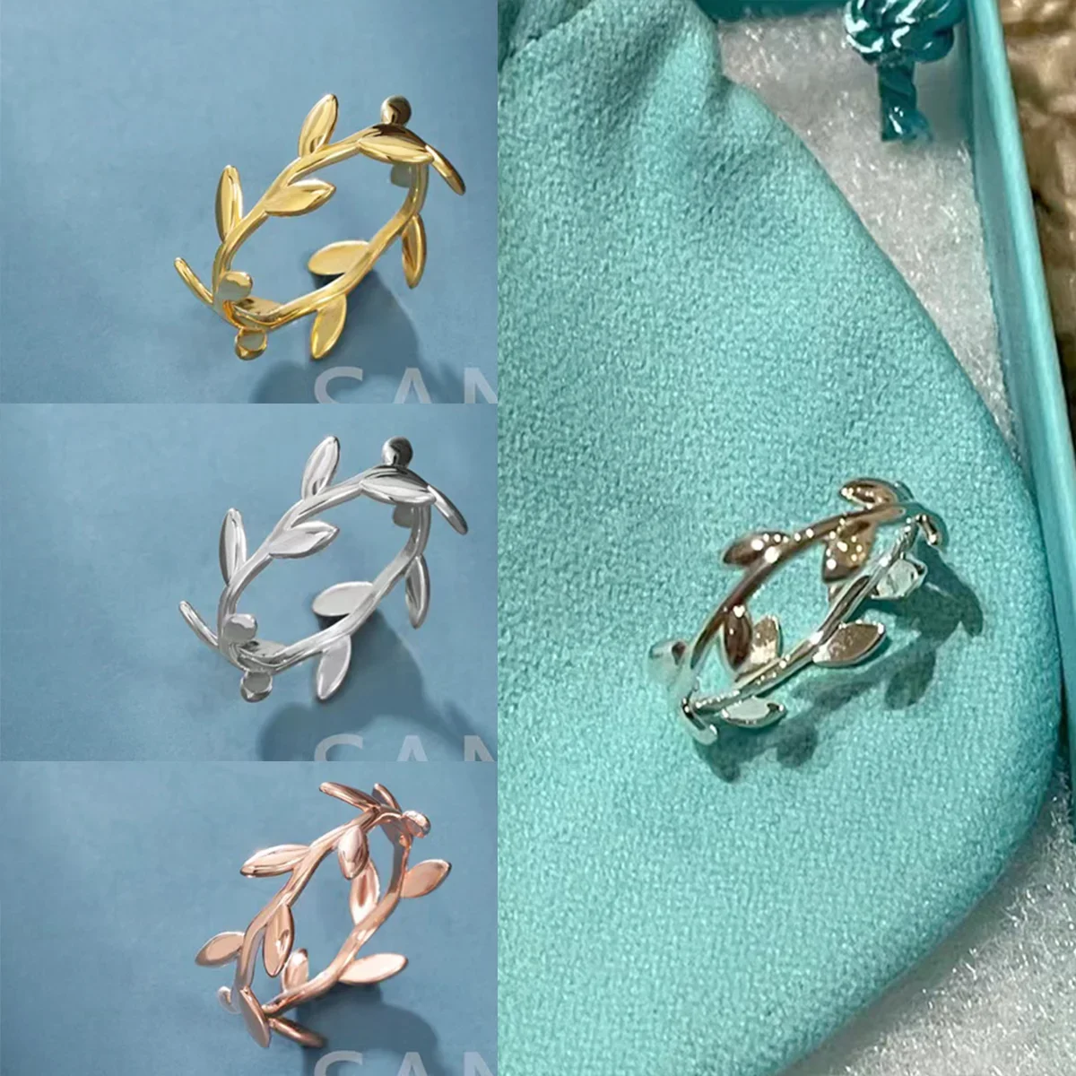 S925 sterling silver TIFF sterling silver ring olive branch surround design suitable for holiday gifts and parties
S925 sterling silver TIFF sterling silver ring olive branch surround design suitable for holiday gifts and parties