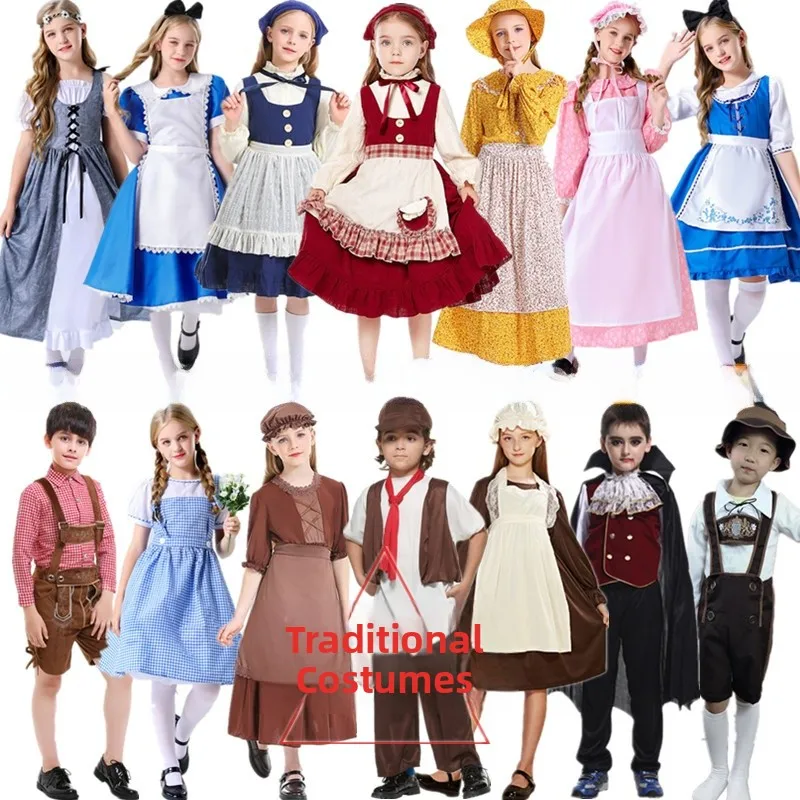loween Medieval Peasant Costume Children's Role-plang Clothes Poor Girl Boy Outfit Performances Stage Performances
loween Medieval Peasant Costume Children's Role-plang Clothes Poor Girl Boy Outfit Performances Stage Performances