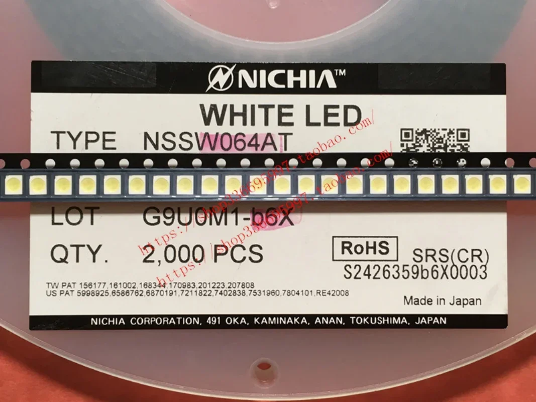 50pcs/ NSSW064AT patch 3528 super bright 6000K positive white light LED lamp beads for automobiles
50pcs/ NSSW064AT patch 3528 super bright 6000K positive white light LED lamp beads for automobiles