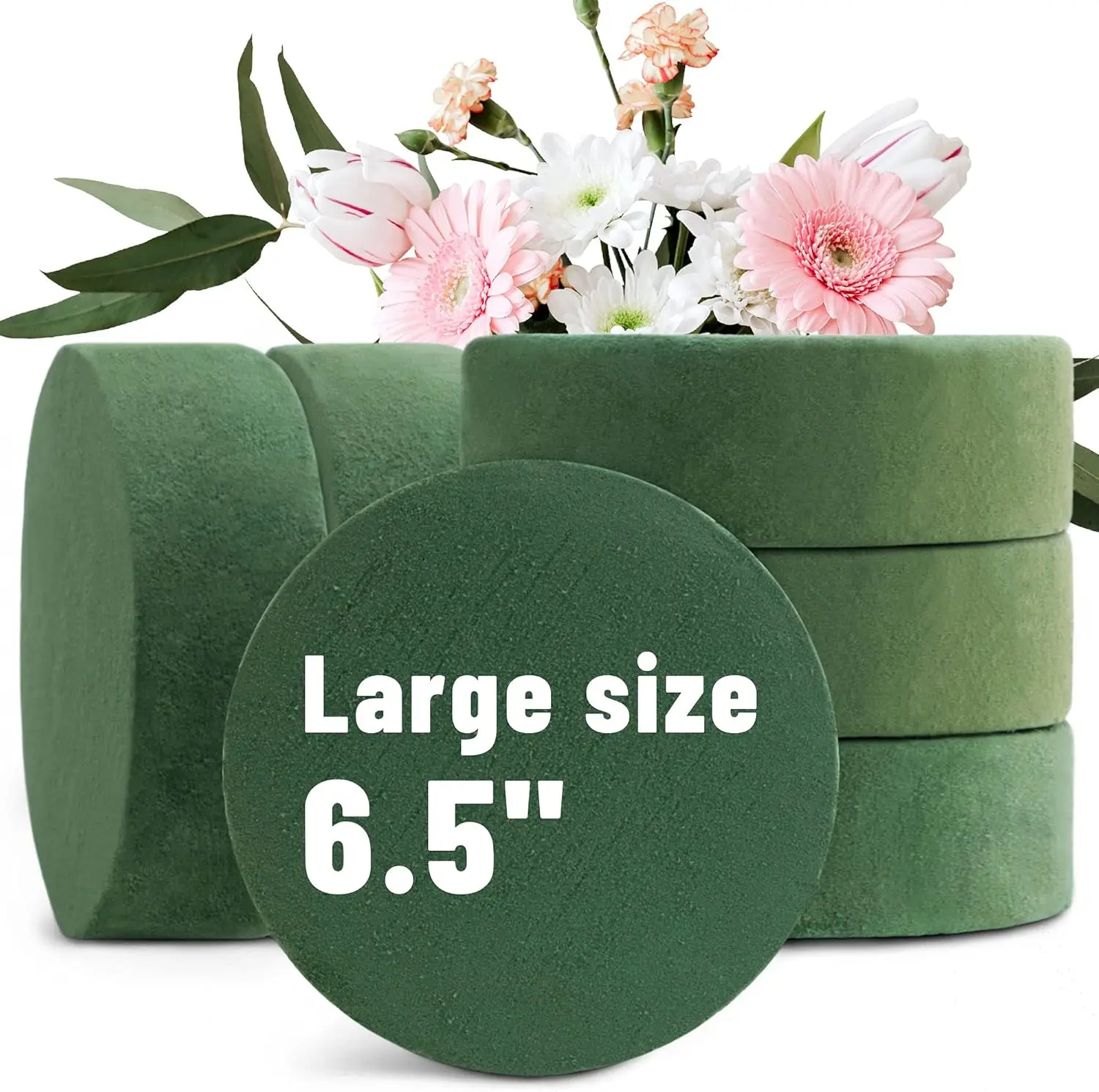 6 Pack Round Floral Foam Blocks 6.5'' for Artificial Flowers Wedding Aisle Party Decoration
6 Pack Round Floral Foam Blocks 6.5'' for Artificial Flowers Wedding Aisle Party Decoration