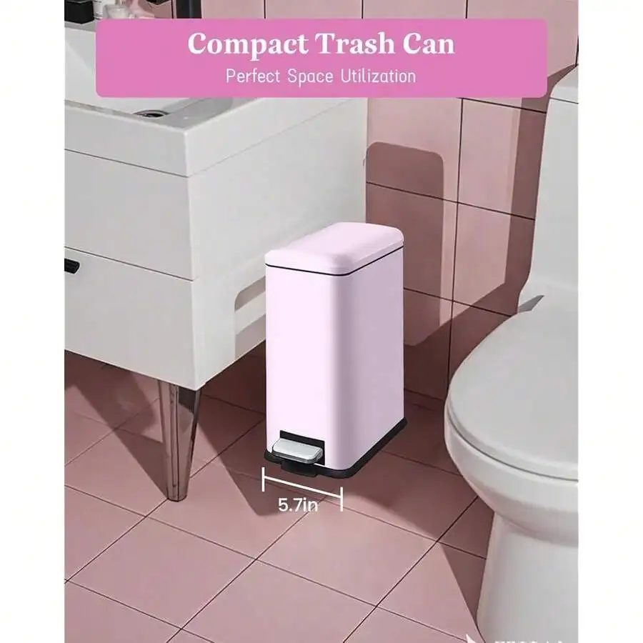 Compact 1.3 Gallon Step Trash Can With Removable Bucket Soft Close Lid For Bathroom Living Room Pink
Compact 1.3 Gallon Step Trash Can With Removable Bucket Soft Close Lid For Bathroom Living Room Pink