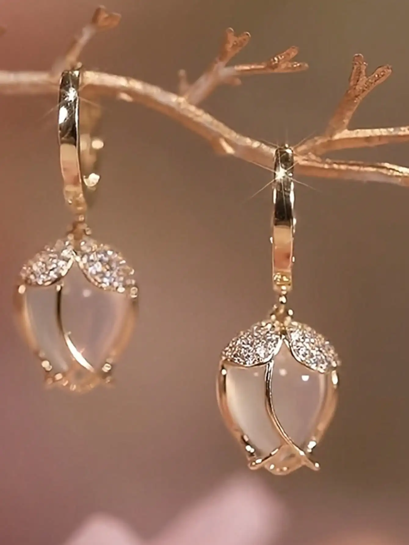 A Pair Creative Imitation Opal Stone Tulip-Shaped Earrings, Cute Earrings For Girls, Fashion, Wedding. Valentine's Day Accessories
A Pair Creative Imitation Opal Stone Tulip-Shaped Earrings, Cute Earrings For Girls, Fashion, Wedding. Valentine's Day Accessories