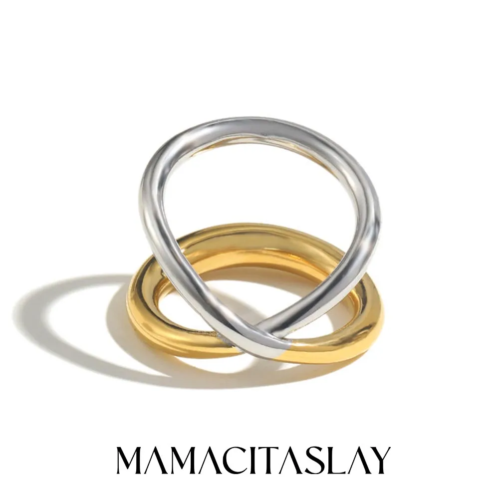 MamacitaSlay Unique Stainless Steel Double Color Cross Ring Party Waterproof Jewelry 18K Gold Plated Ring High Quality Gift
MamacitaSlay Unique Stainless Steel Double Color Cross Ring Party Waterproof Jewelry 18K Gold Plated Ring High Quality Gift