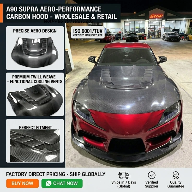 Supra A90 Hood VS Style Carbon Fiber Front Hood Bonnet for Supra GR A90 A91 MK5 2019-2025
Supra A90 Hood VS Style Carbon Fiber Front Hood Bonnet for Supra GR A90 A91 MK5 2019-2025