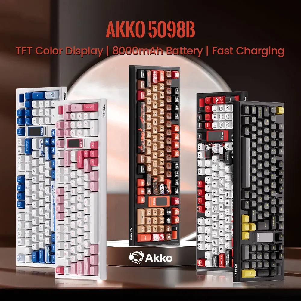 Akko 5098B Беспроводная механическая игровая клавиатура с 1,47-дюймовым TFT-экраном, вертикальная ручка 1800, компактная 96-клавишная прокладка RGB с возможностью горячей замены
Akko 5098B Беспроводная механическая игровая клавиатура с 1,47-дюймовым TFT-экраном, вертикальная ручка 1800, компактная 96-клавишная прокладка RGB с возможностью горячей замены