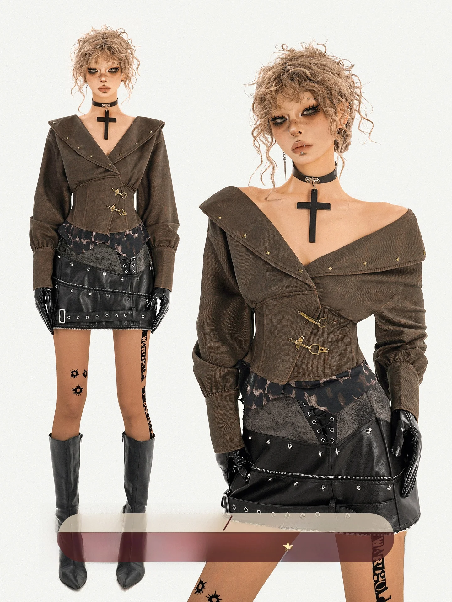 Женская винтажная блузка NICO MOLLY с эффектом утяжки на талии, с глубоким V-образным вырезом, из искусственной кожи, весна-осень
Женская винтажная блузка NICO MOLLY с эффектом утяжки на талии, с глубоким V-образным вырезом, из искусственной кожи, весна-осень