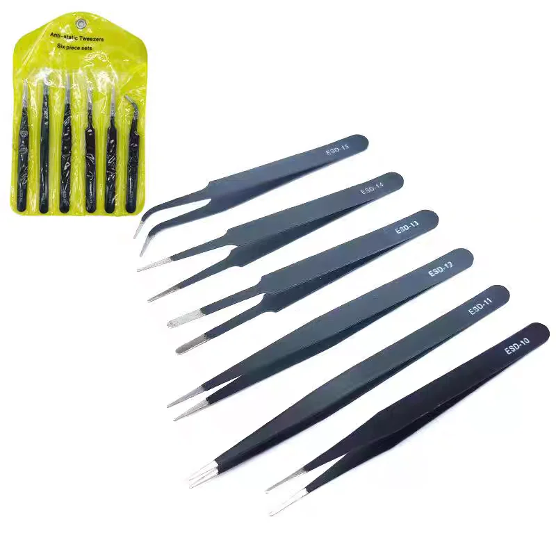 Antistatic Stainless Steel Tweezers 6 PCS Precision Maintenance Industrial Repair Curved Tool Home Work Model Making Bar Tool
Antistatic Stainless Steel Tweezers 6 PCS Precision Maintenance Industrial Repair Curved Tool Home Work Model Making Bar Tool