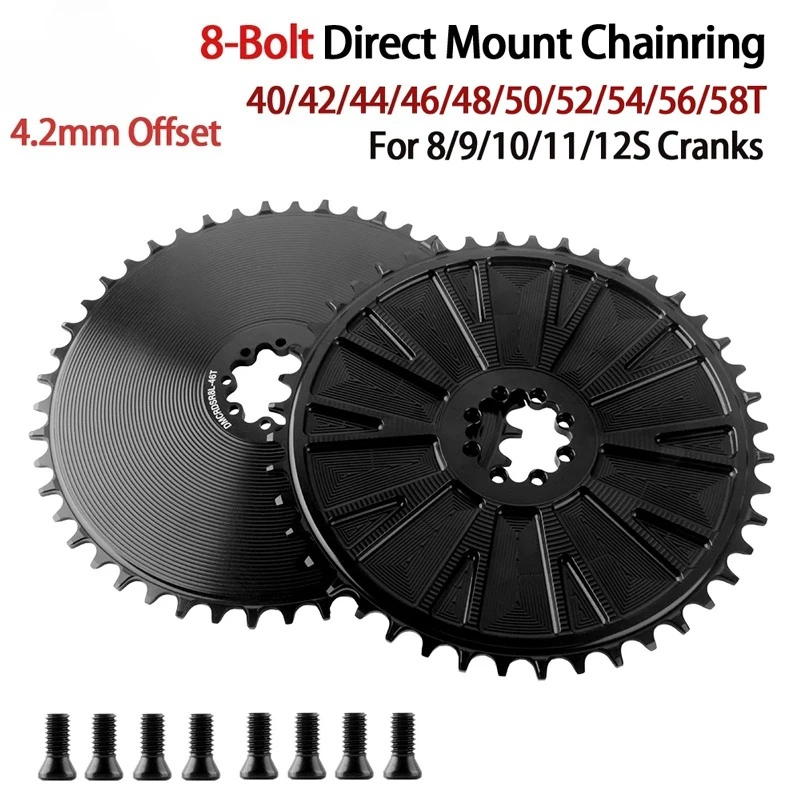 4.2mm Offest 8-Bolt Closed Chainring 40-58T 8/9/10/11/12S Narrow Wide Direct Mount Sprocket Incompatible with AXS Chain
4.2mm Offest 8-Bolt Closed Chainring 40-58T 8/9/10/11/12S Narrow Wide Direct Mount Sprocket Incompatible with AXS Chain