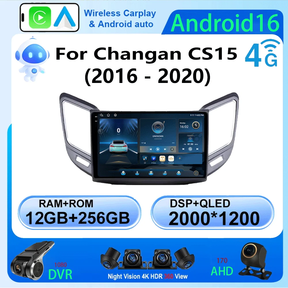 Android 16 Carplay Auto For Changan CS15 2016 2017 2018 2019 2020 Multimedia Car Radio Player WIFI+4G Stereo Touch Screen DSP
Android 16 Carplay Auto For Changan CS15 2016 2017 2018 2019 2020 Multimedia Car Radio Player WIFI+4G Stereo Touch Screen DSP