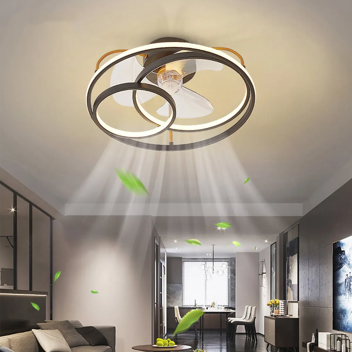 Modern Smart LED Ceiling Fan Lamp APP and Remote Control Adjustable Speed Dimmable ceiling fans with light fixture for bedroom
Modern Smart LED Ceiling Fan Lamp APP and Remote Control Adjustable Speed Dimmable ceiling fans with light fixture for bedroom