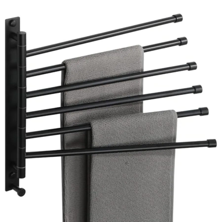 Поворотная вешалка для полотенец из нержавеющей стали SUS304, 6-рычажная, выдвижная, экономит место, с крючками, настенная
Поворотная вешалка для полотенец из нержавеющей стали SUS304, 6-рычажная, выдвижная, экономит место, с крючками, настенная