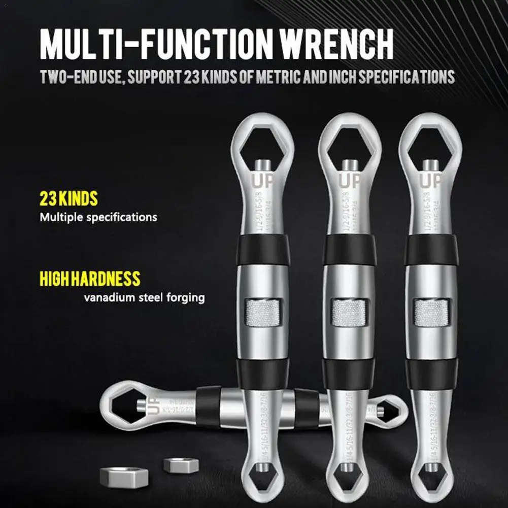 Universal Wrench Dual Head Metric Imperial Adjustable Wrench Set Ratchet Wrench 7-19MM Spanner For Car Repair 23 In 1
Universal Wrench Dual Head Metric Imperial Adjustable Wrench Set Ratchet Wrench 7-19MM Spanner For Car Repair 23 In 1