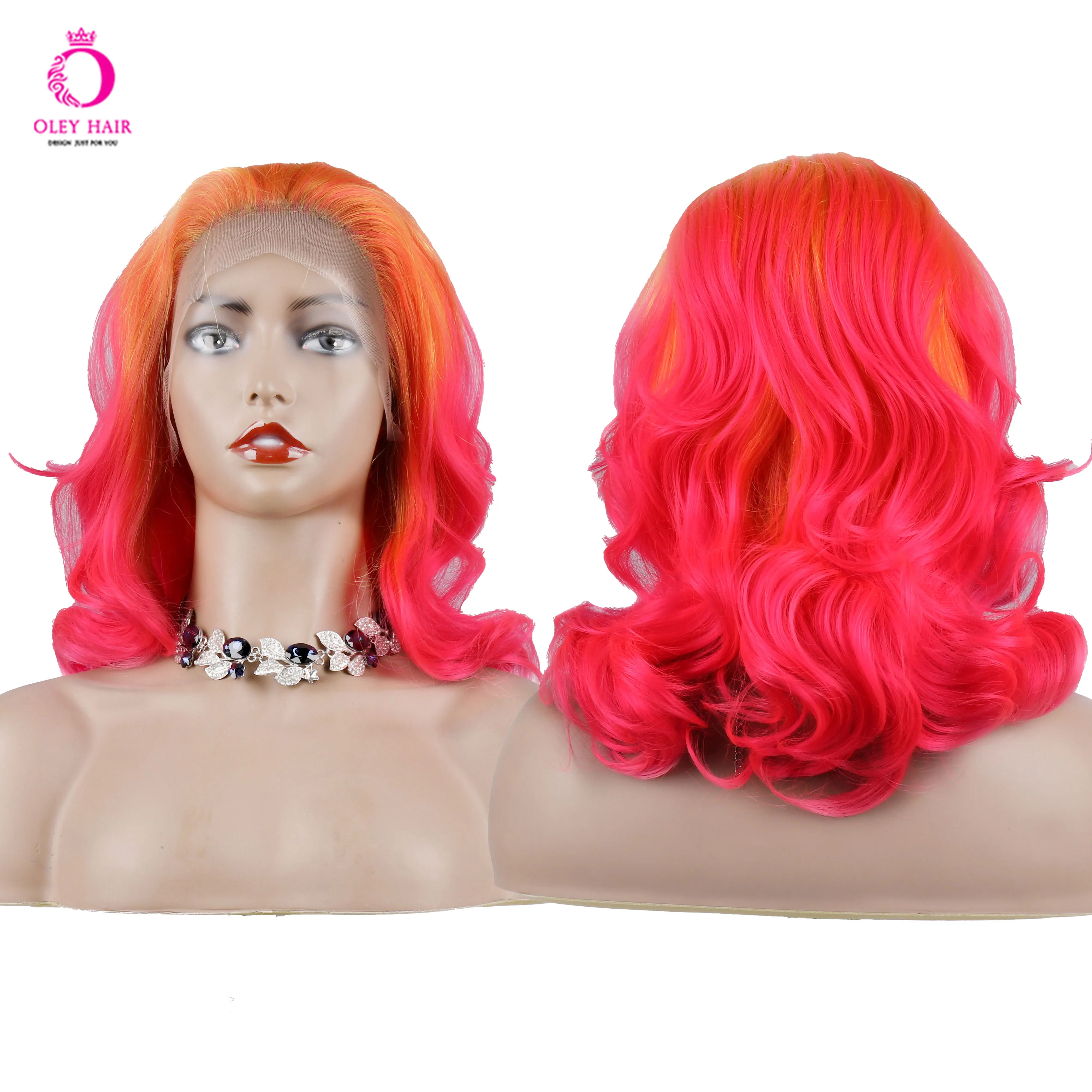 OLEY Synthetic Lace Frontal Wig Heat Resistant Fiber Daily Use For White Women 180 Density Orange Pink
OLEY Synthetic Lace Frontal Wig Heat Resistant Fiber Daily Use For White Women 180 Density Orange Pink