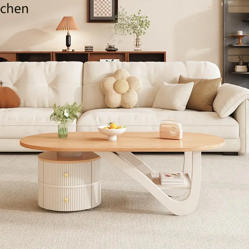 HTT Cream Wind Oval Coffee Table Light Luxury Living Room Household Small Apartment Modern Simple High-end Sense
HTT Cream Wind Oval Coffee Table Light Luxury Living Room Household Small Apartment Modern Simple High-end Sense