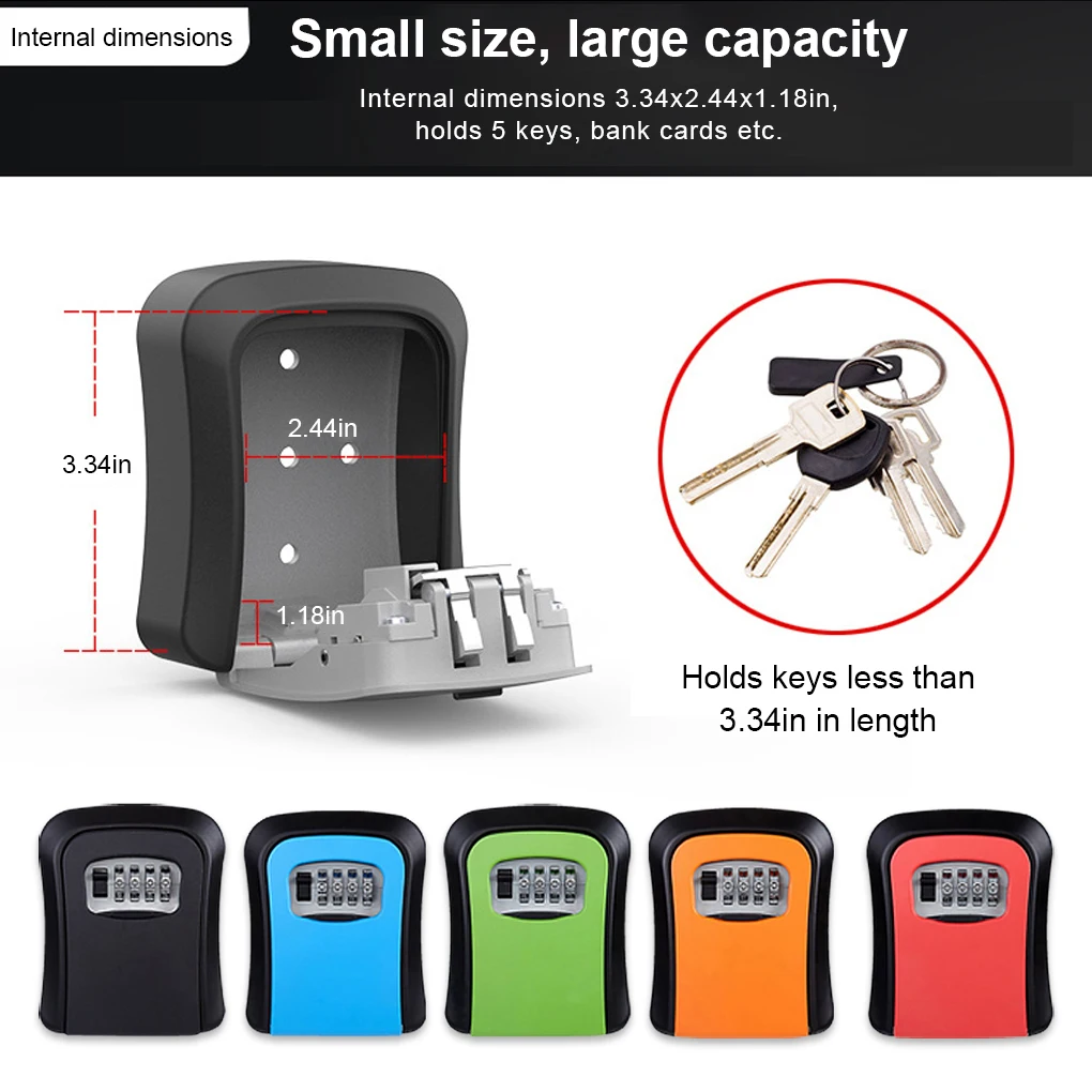 Door Key Storage Box Portable Professional Wall-mounted Large Capacity Factory Keys Coded Lock Case Accessories Blue